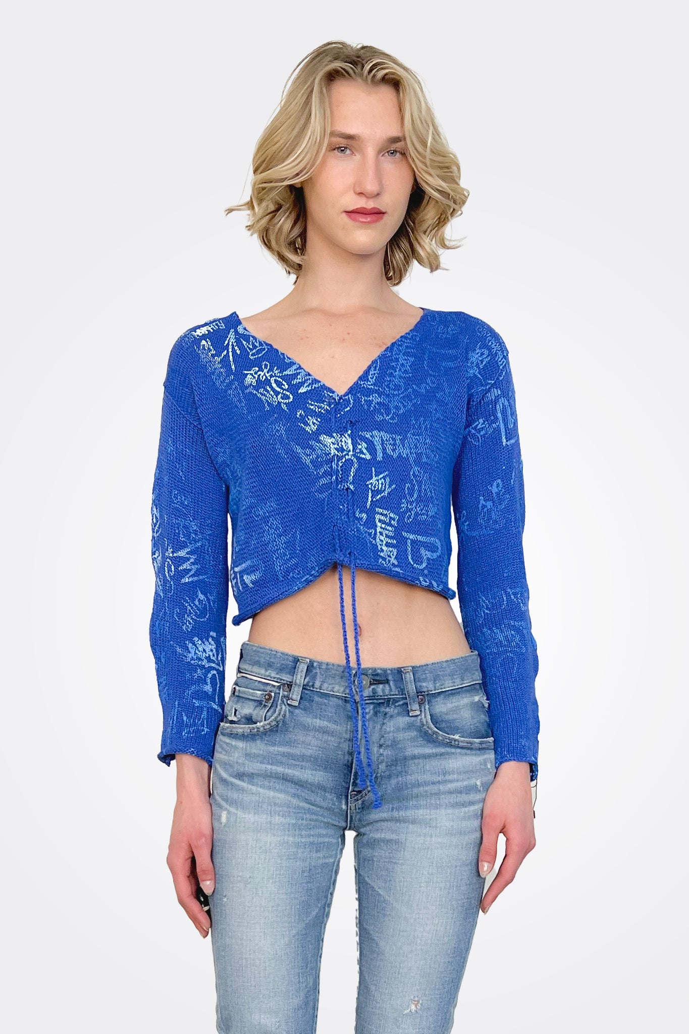 Ruche Ombre Graffiti Pullover - Cobalt by Paper Temples — alternate view