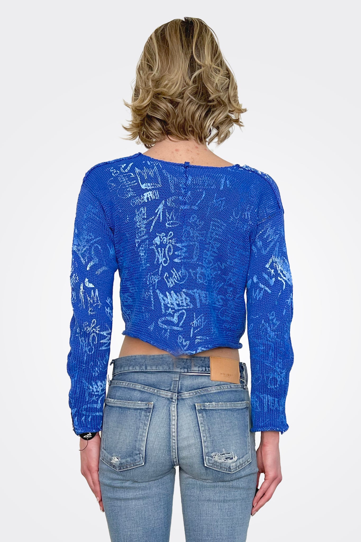 Ruche Ombre Graffiti Pullover - Cobalt by Paper Temples — view 3