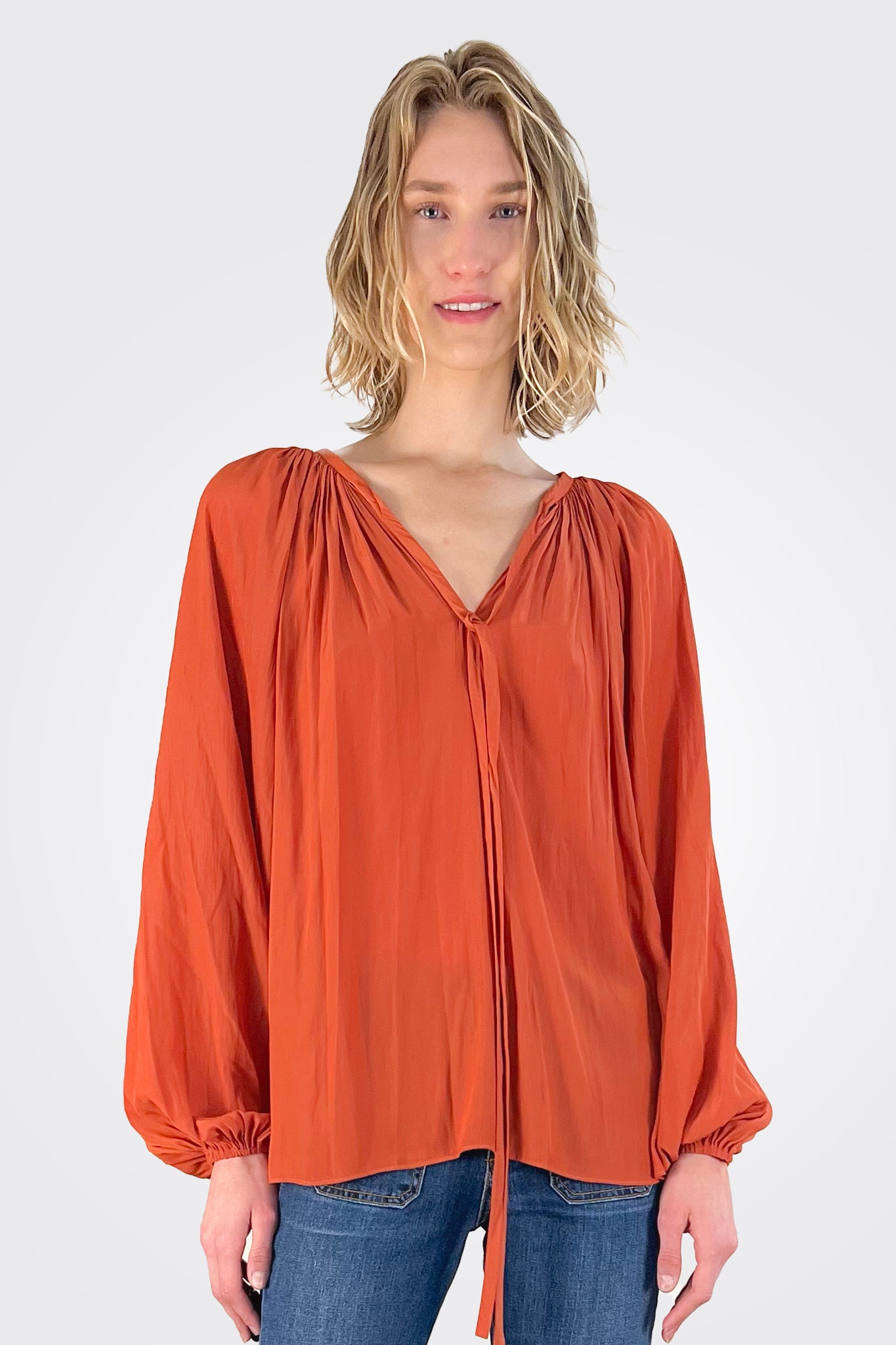 Paris Long Sleeve Top - Burnt Rust by Ramy Brook — alternate view