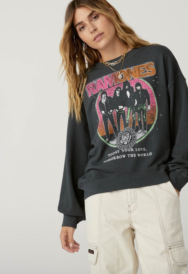 Ramones Oversized Crewneck - Vintage Black by DayDreamer | 25 South Boutiques