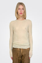 Long Sleeve Semi Sheer Shirt - Sabbia by Serie Numerica | 25 South Boutiques