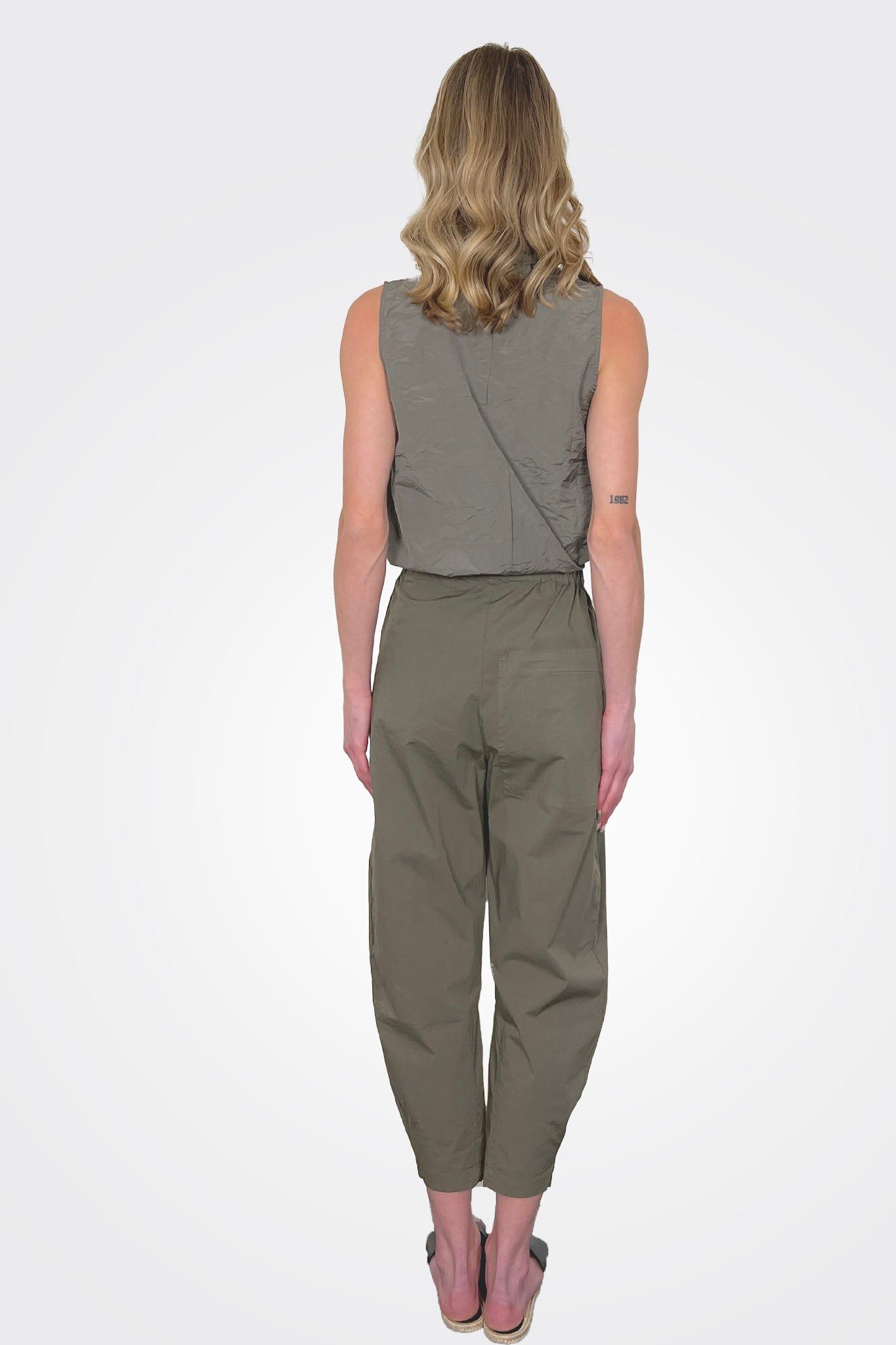 Basic Cotton Easy Pants - Safari by Kristensen — view 3