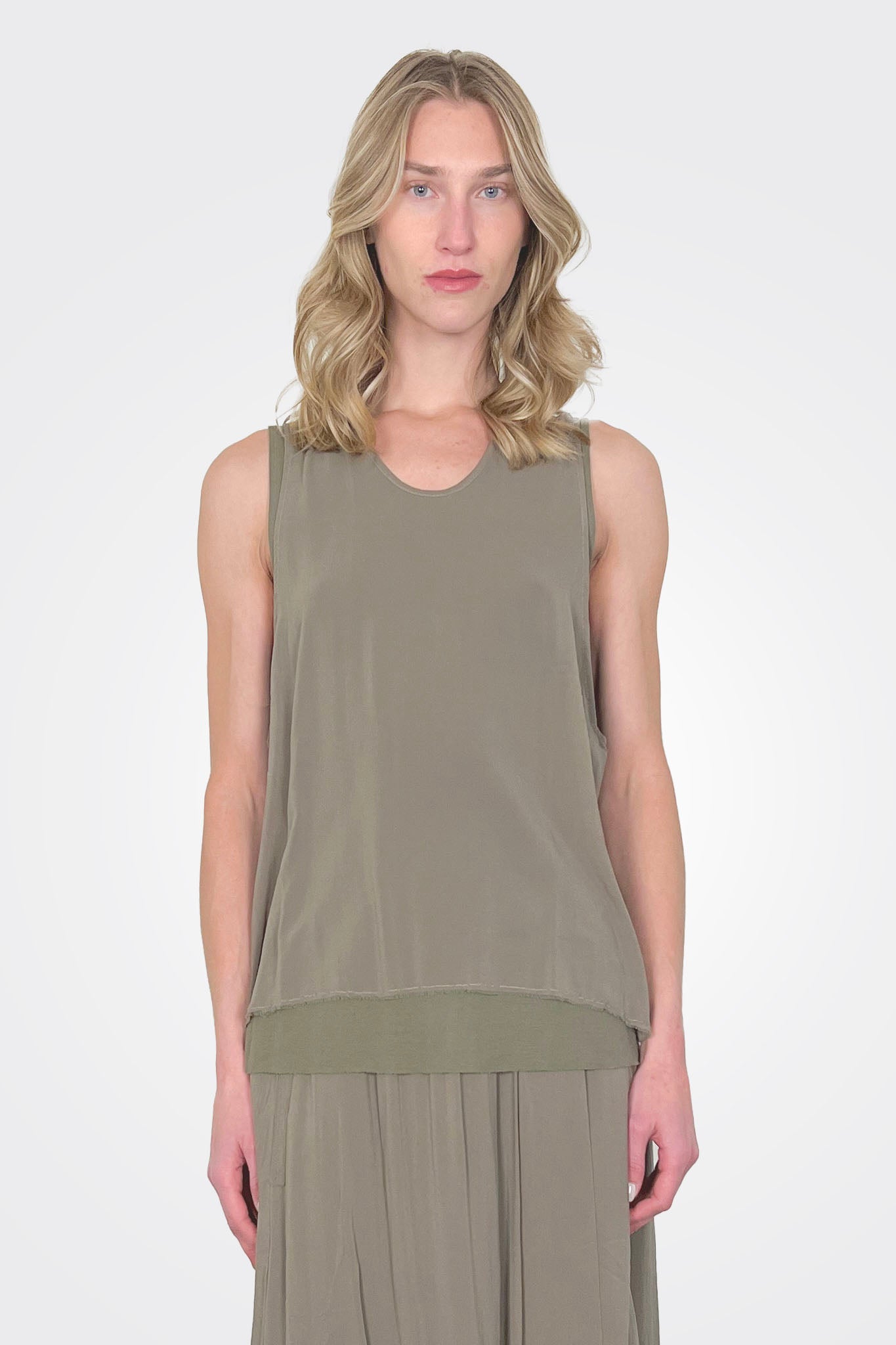 Silk Georgette Tank - Safari by Kristensen | 25 South Boutiques