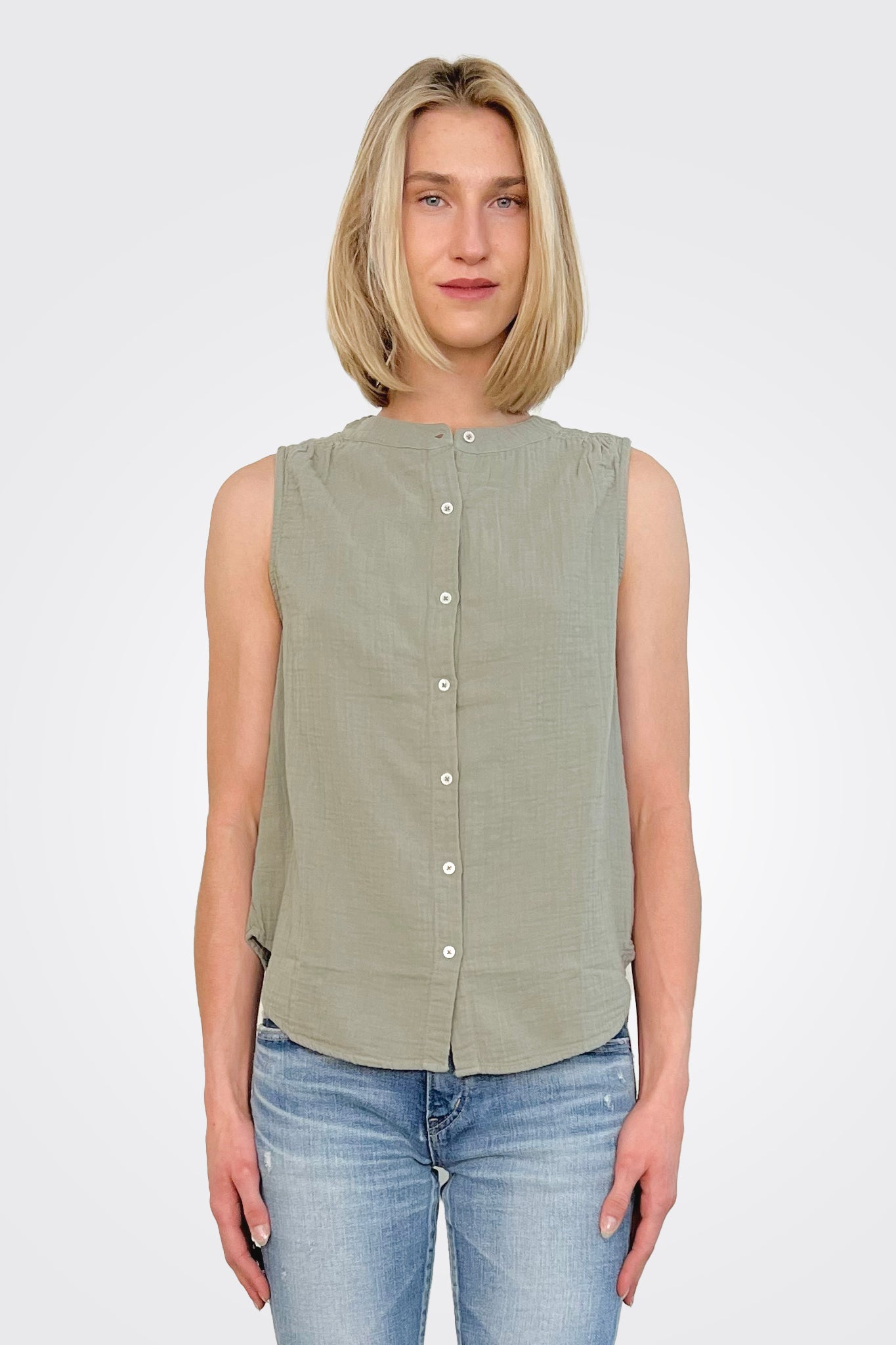 Gauze Button Down - Sage by Dylan — alternate view