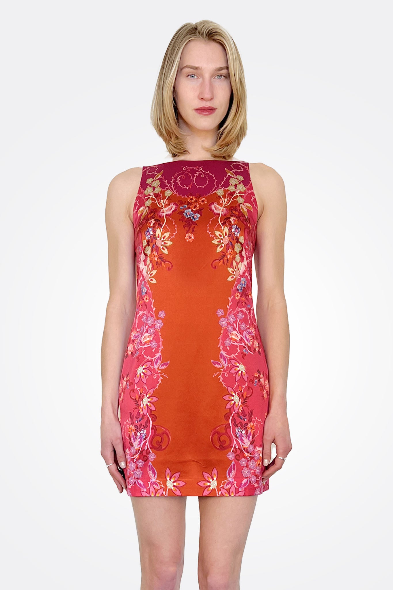Alba Silk Dress - Piazza Print by Saloni — view 4