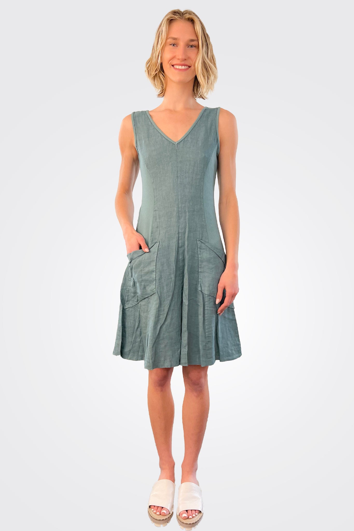 V Neck Short Dress - Salvini by Inizio — alternate view