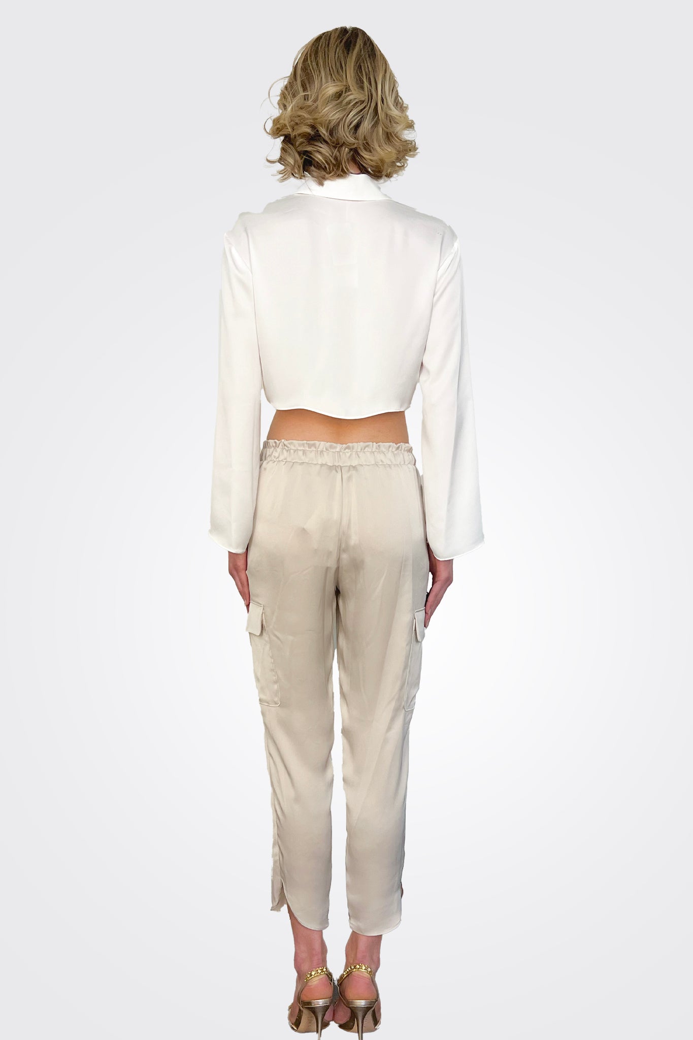 Satin Pocket Allyn Pant - Sands by Ramy Brook — alternate view