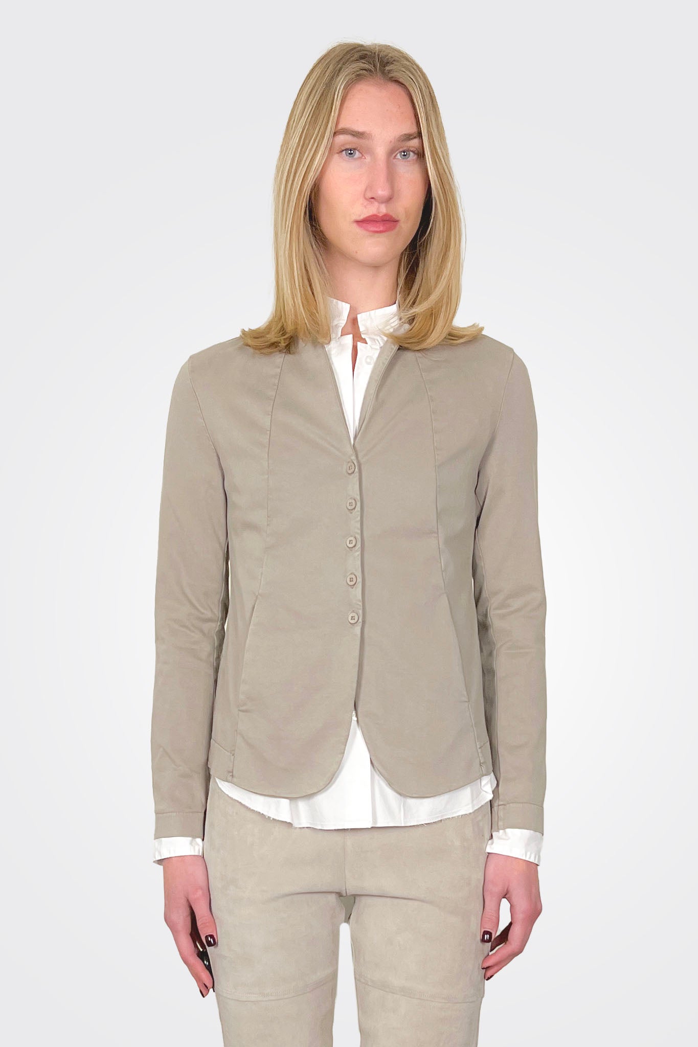 Mandarin Collar Jacket - Sand by Transit Par-Such — alternate view