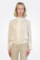 Yabella Sheer Mockneck Zip Jacket - Clay by Elaine Kim — alternate view