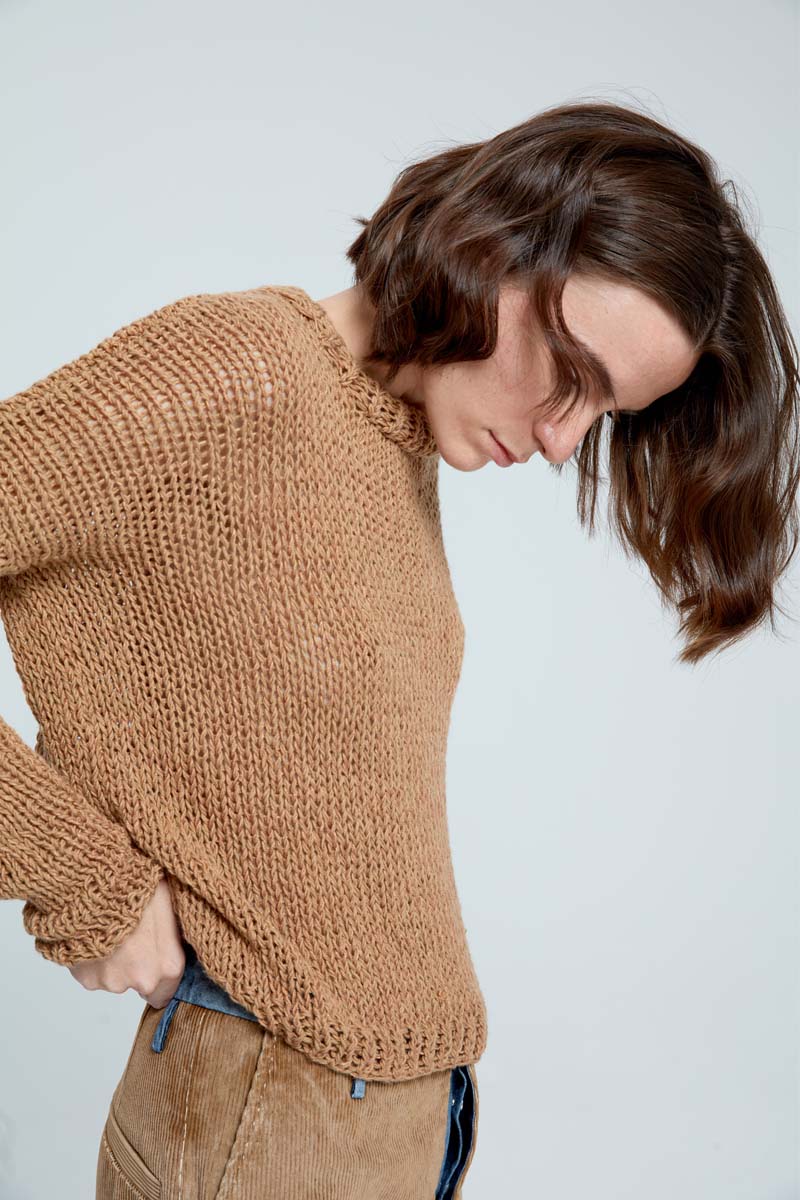 Hand Knitted Pullover - Original Sand by Umit Unal — alternate view