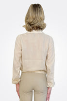 Yabella Sheer Mockneck Zip Jacket - Clay by Elaine Kim — view 3