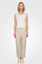 Linen Straight Leg Tapered Trousers - Sand by Transit Par-Such | 25 South Boutiques