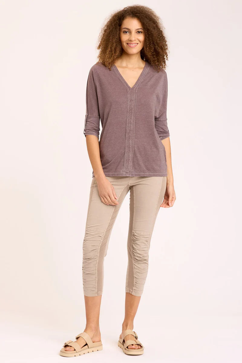 Jetter Crop Legging - Sandalwood Pigment by XCVI — view 4