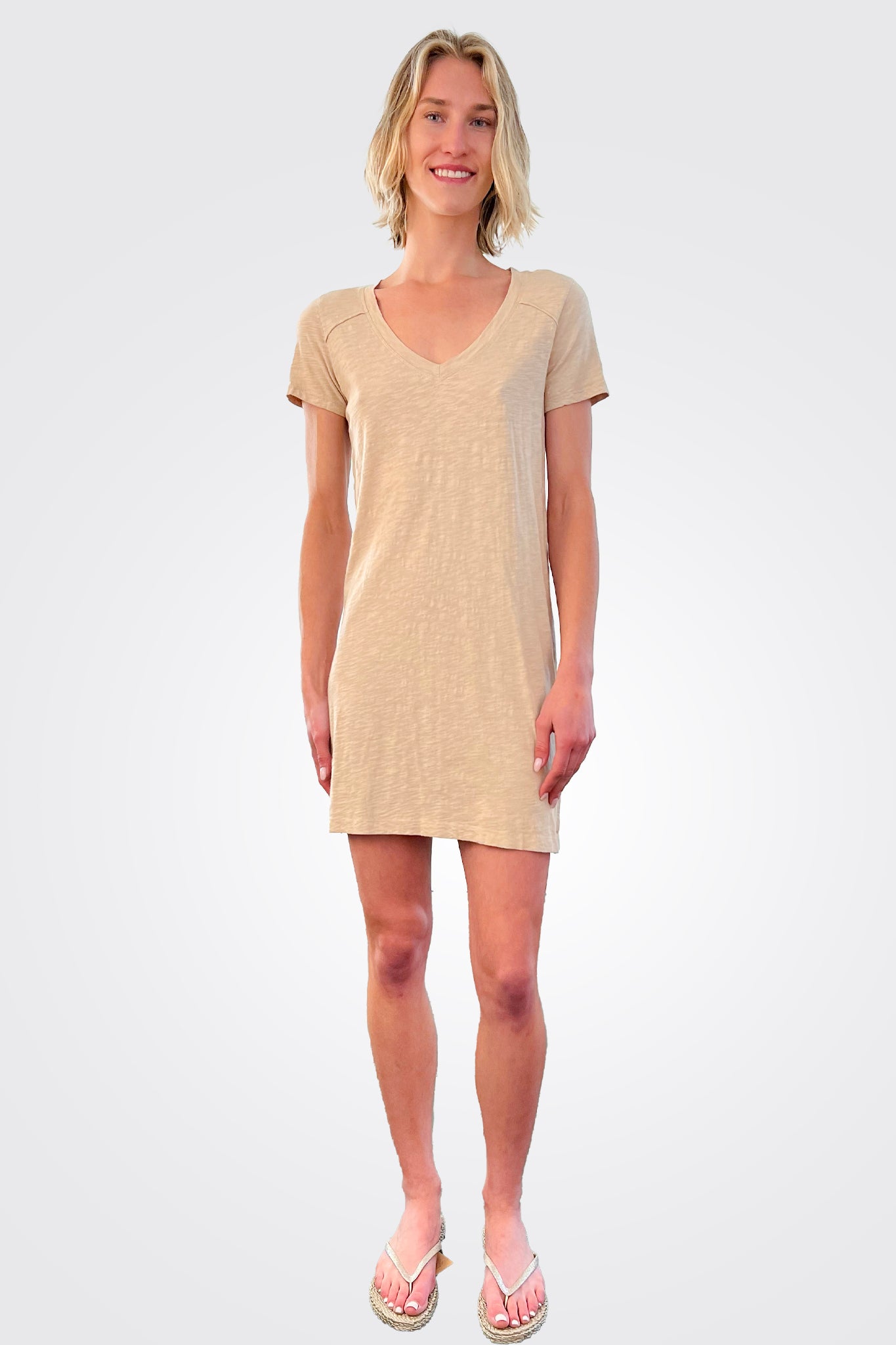 T Shirt Dress - Sand by Bobi | 25 South Boutiques