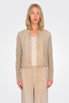 Slim Fit Zipped Short Jacket - Sand by Transit Par-Such — alternate view