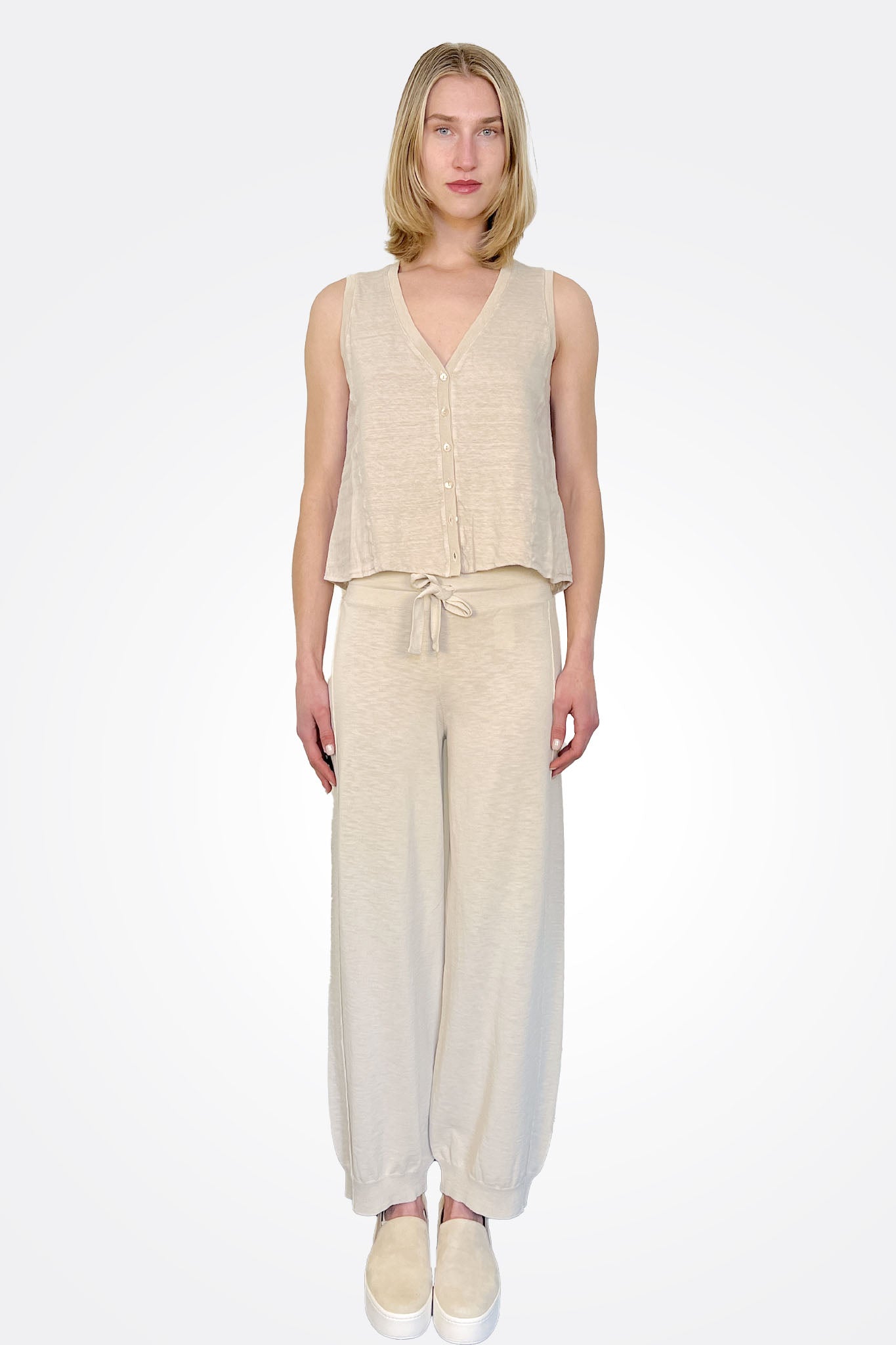 Comfort Fit Drawstring Trousers - Sand by Transit Par-Such | 25 South Boutiques