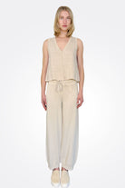 Comfort Fit Drawstring Trousers - Sand by Transit Par-Such | 25 South Boutiques