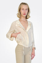 Yabella Sheer Mockneck Zip Jacket - Clay by Elaine Kim | 25 South Boutiques