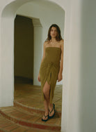 Strapless D.K. Wrap Dress - Sandstone by Anemos — alternate view