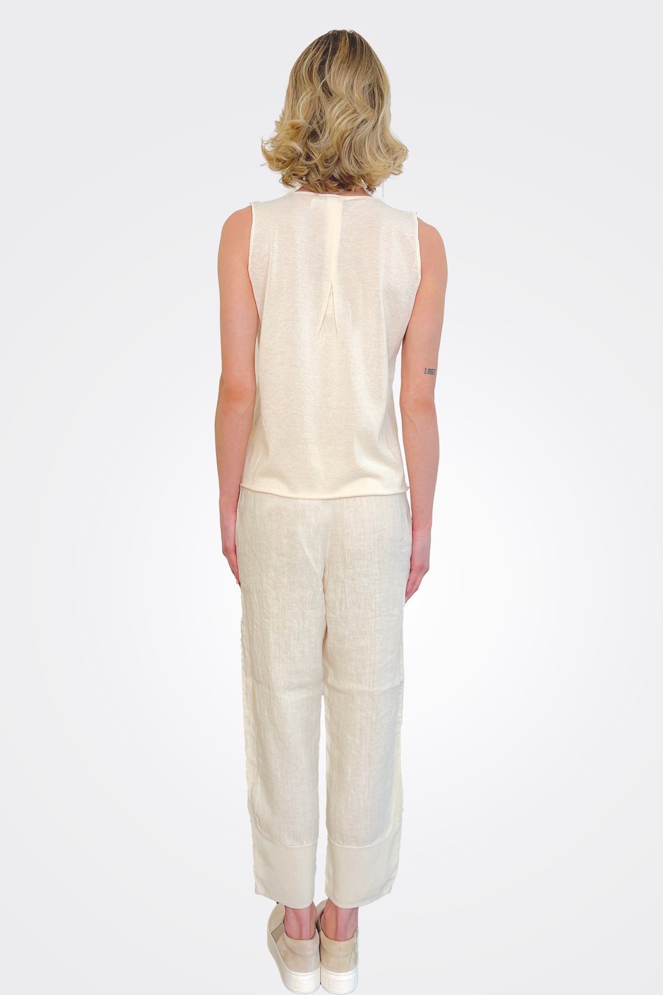 Cropped Ankle Trousers - Ivory by Transit Par-Such — view 3