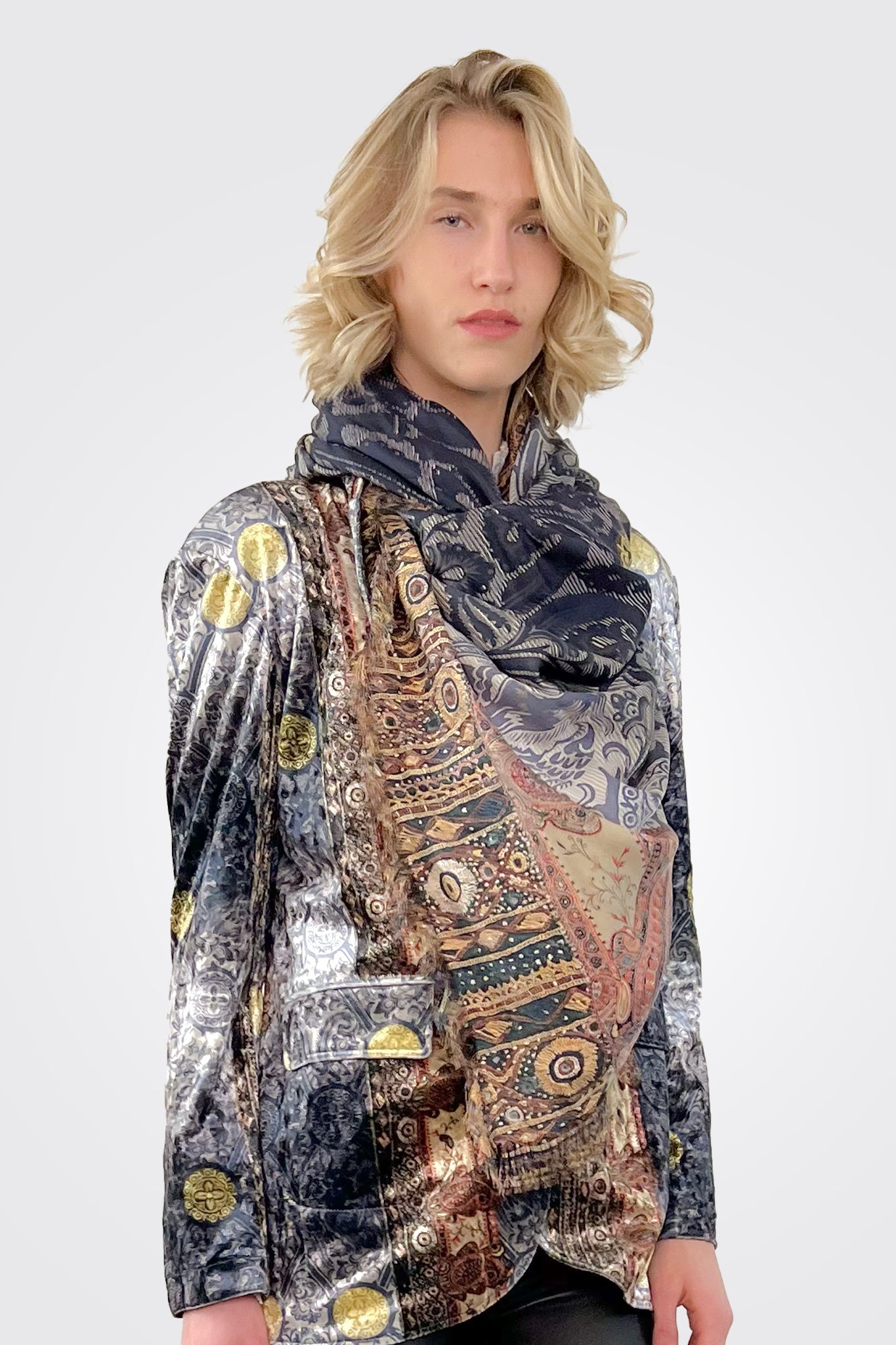 Aloe Silk Scarf - Blue Print by Pierre Louise Mascia | 25 South Boutiques