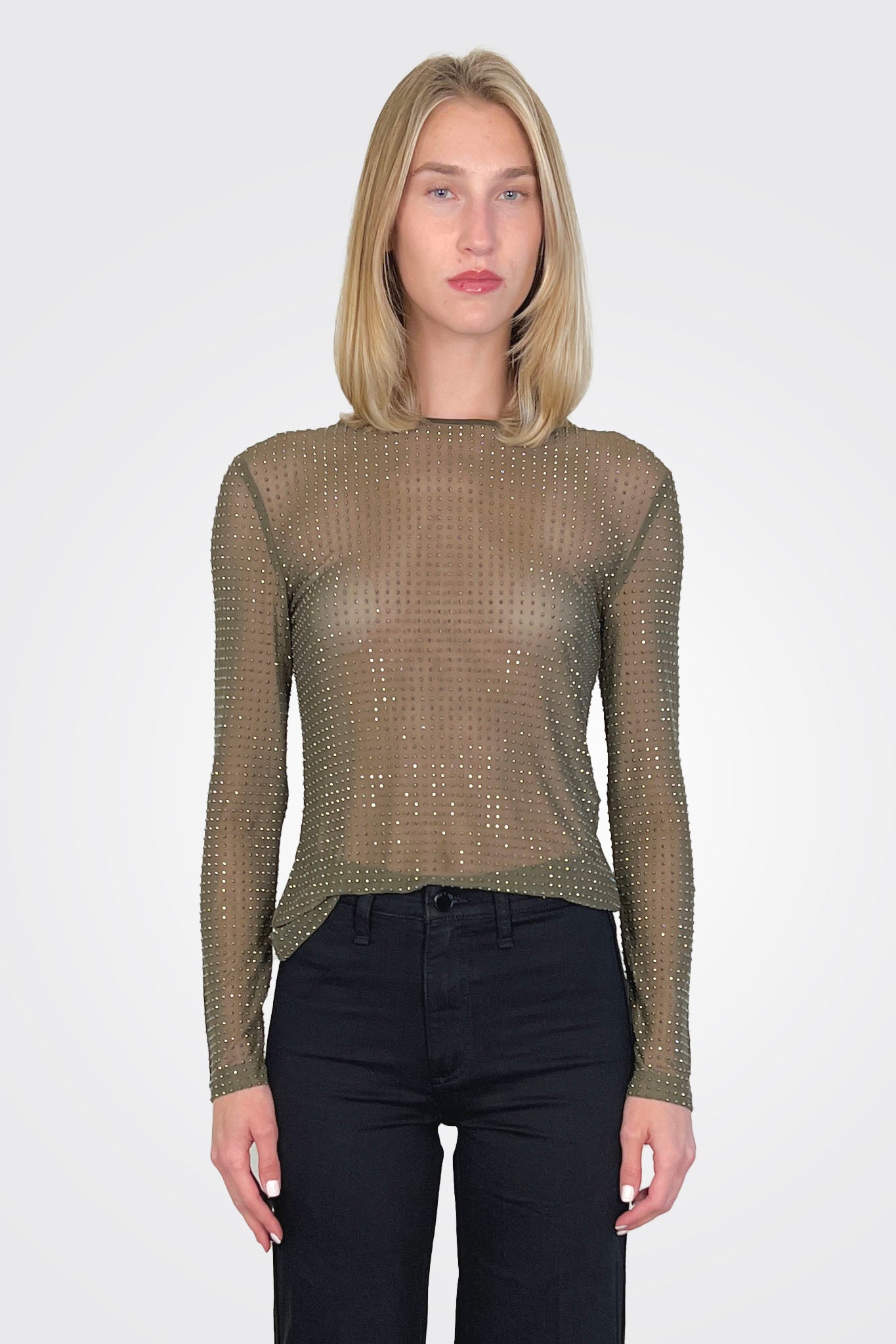 Selina Crystal Adorned Tulle Shirt - Green by Marella | 25 South Boutiques