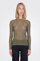Selina Crystal Adorned Tulle Shirt - Green by Marella — alternate view