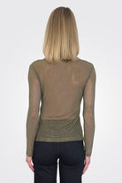 Selina Crystal Adorned Tulle Shirt - Green by Marella — view 3