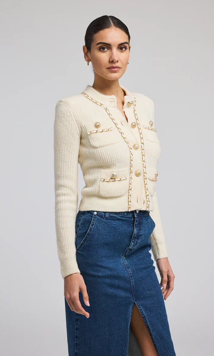 Selma Chain Cardigan - Ivory by Generation Love — view 3