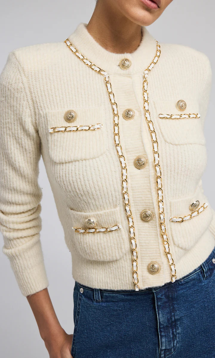 Selma Chain Cardigan - Ivory by Generation Love — alternate view