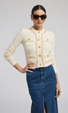 Selma Chain Cardigan - Ivory by Generation Love | 25 South Boutiques