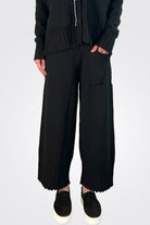 Cashmere Ribbed Bottom Trousers - Black by Serie Numerica — alternate view