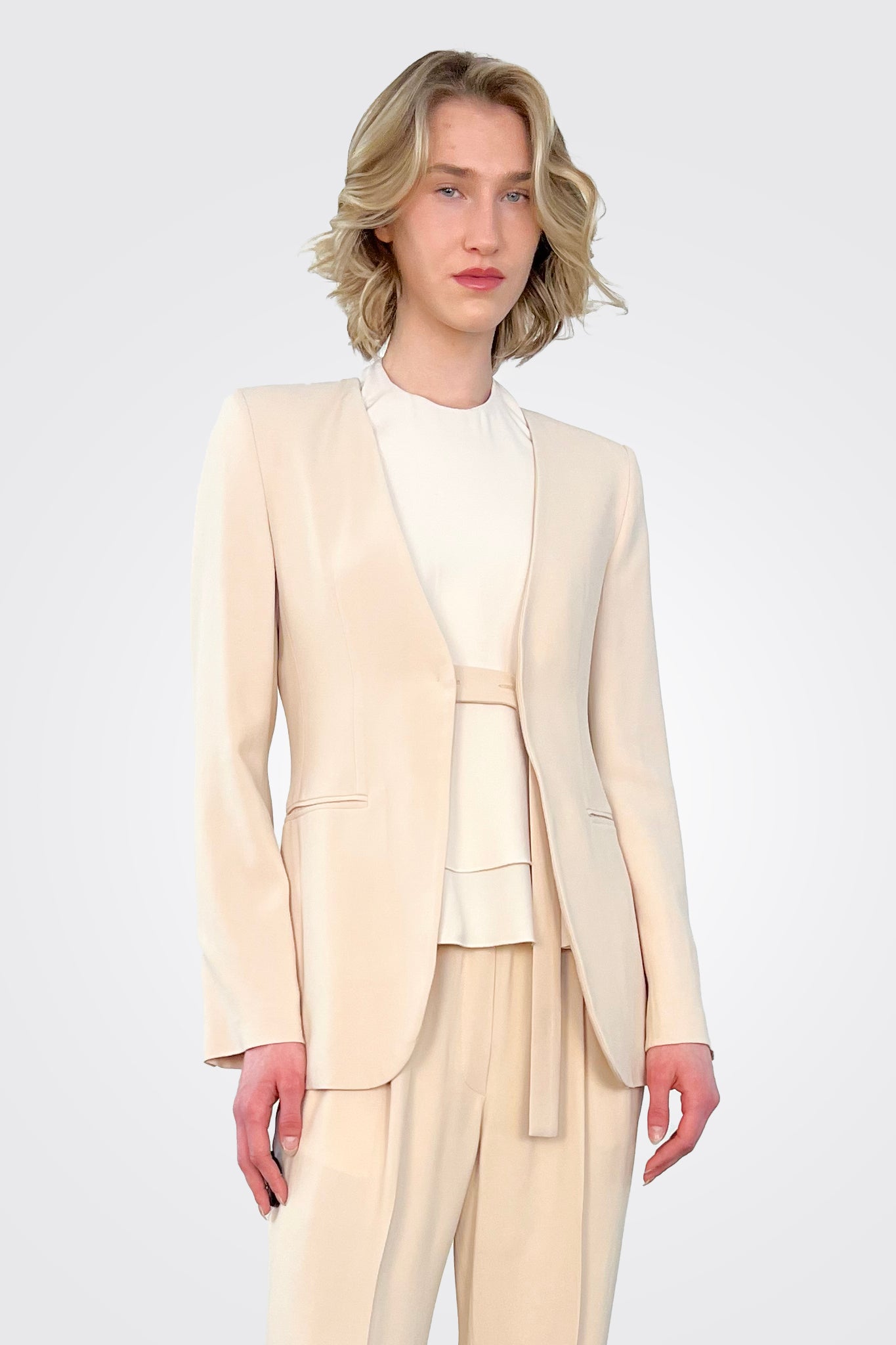 Collarless Jacket - Tan by Seventy Venezia | 25 South Boutiques