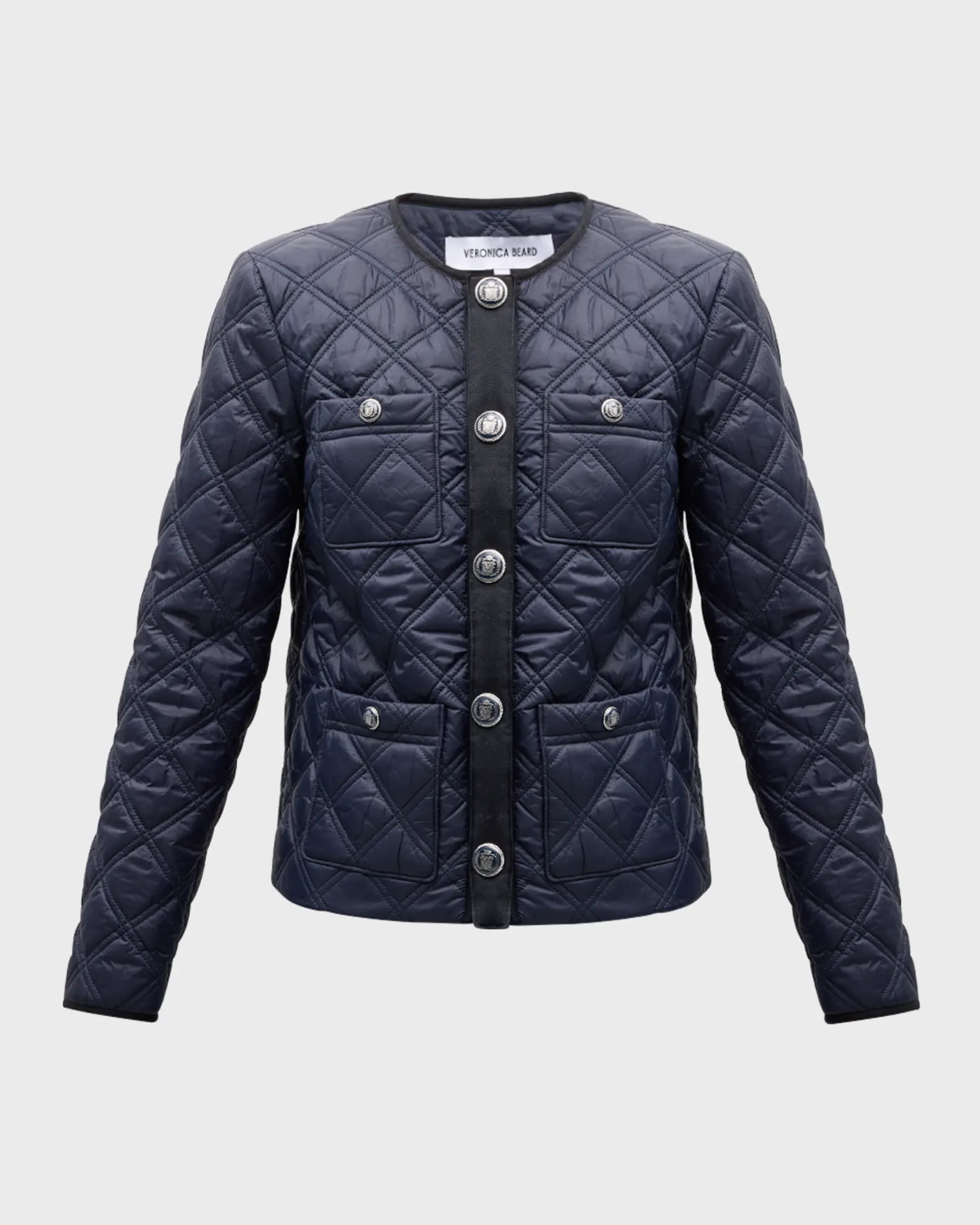 Shalia Quilted Jacket - Navy by Veronica Beard — view 5