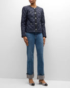 Shalia Quilted Jacket - Navy by Veronica Beard — view 4