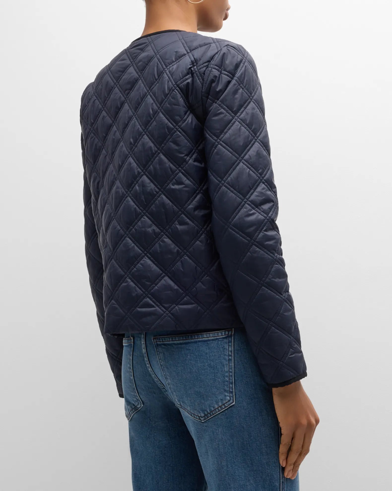 Shalia Quilted Jacket - Navy by Veronica Beard — view 3