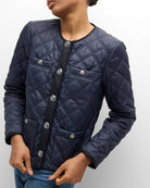 Shalia Quilted Jacket - Navy by Veronica Beard — alternate view