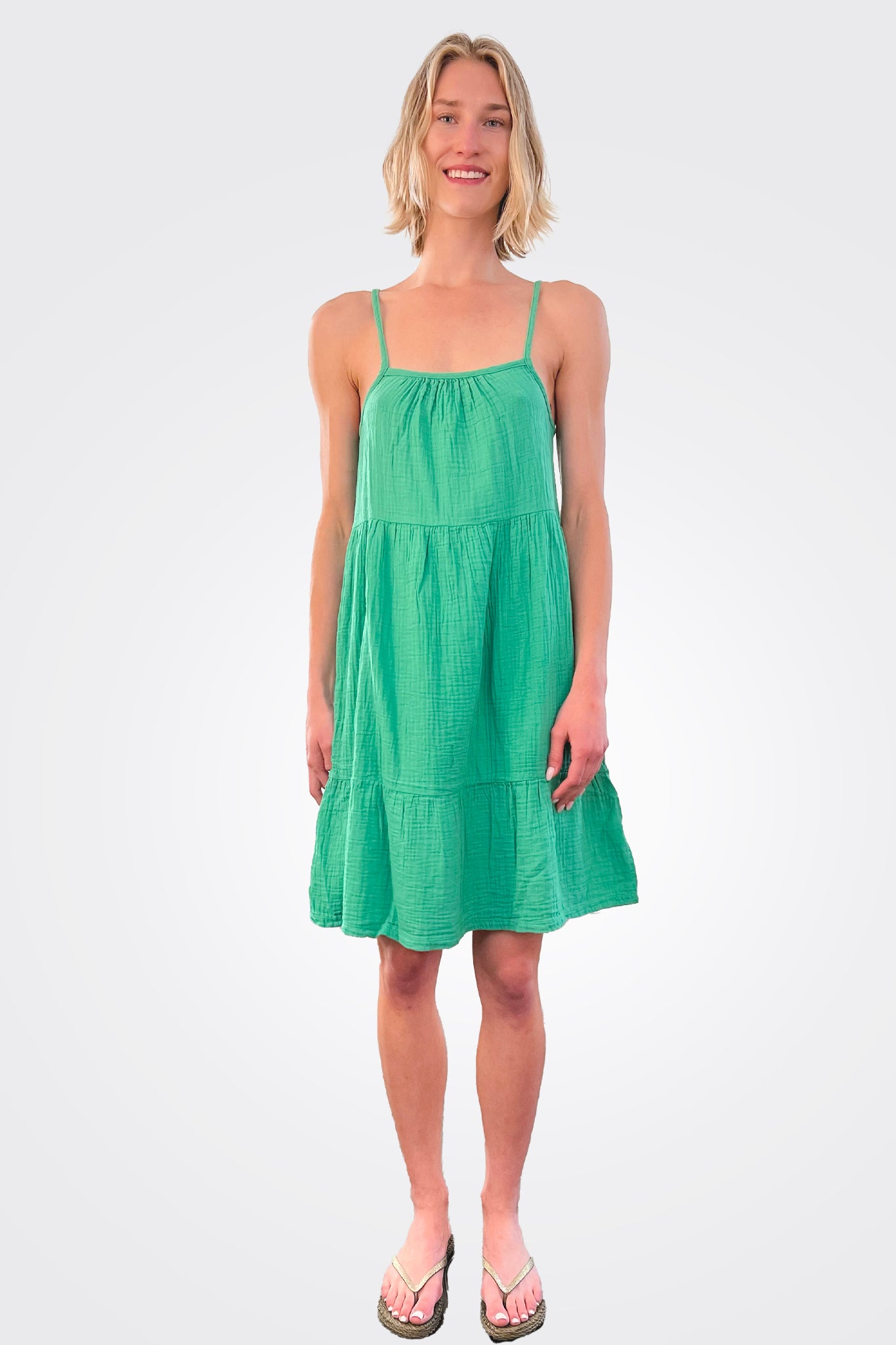 Cami Tiered Dress - Shamrock by Bobi | 25 South Boutiques