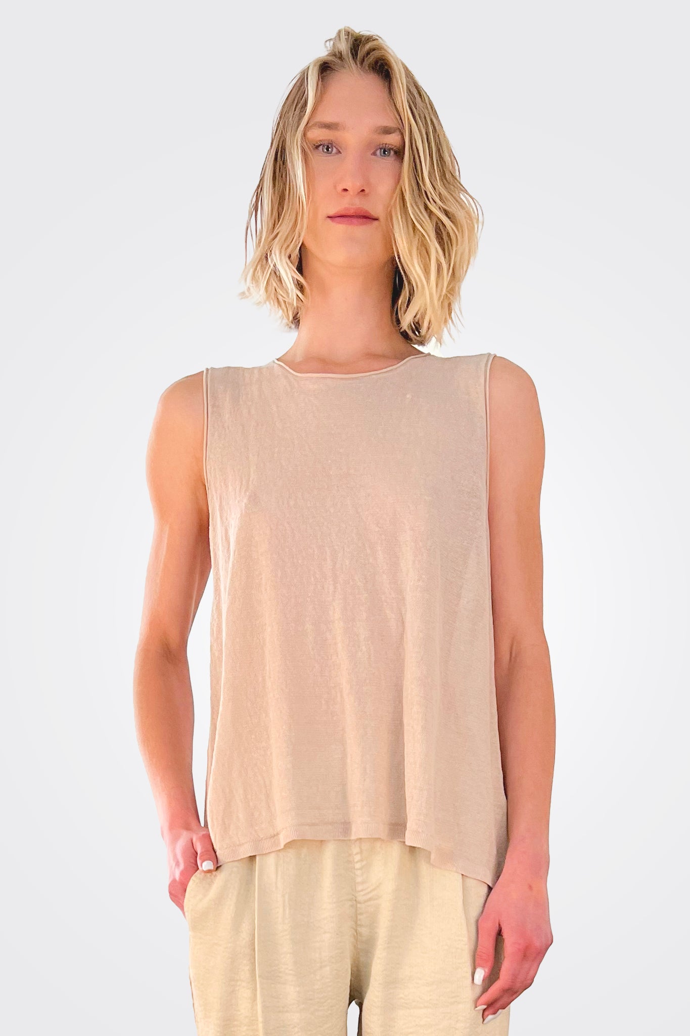 Button Back Tank - Shell by Tandem | 25 South Boutiques