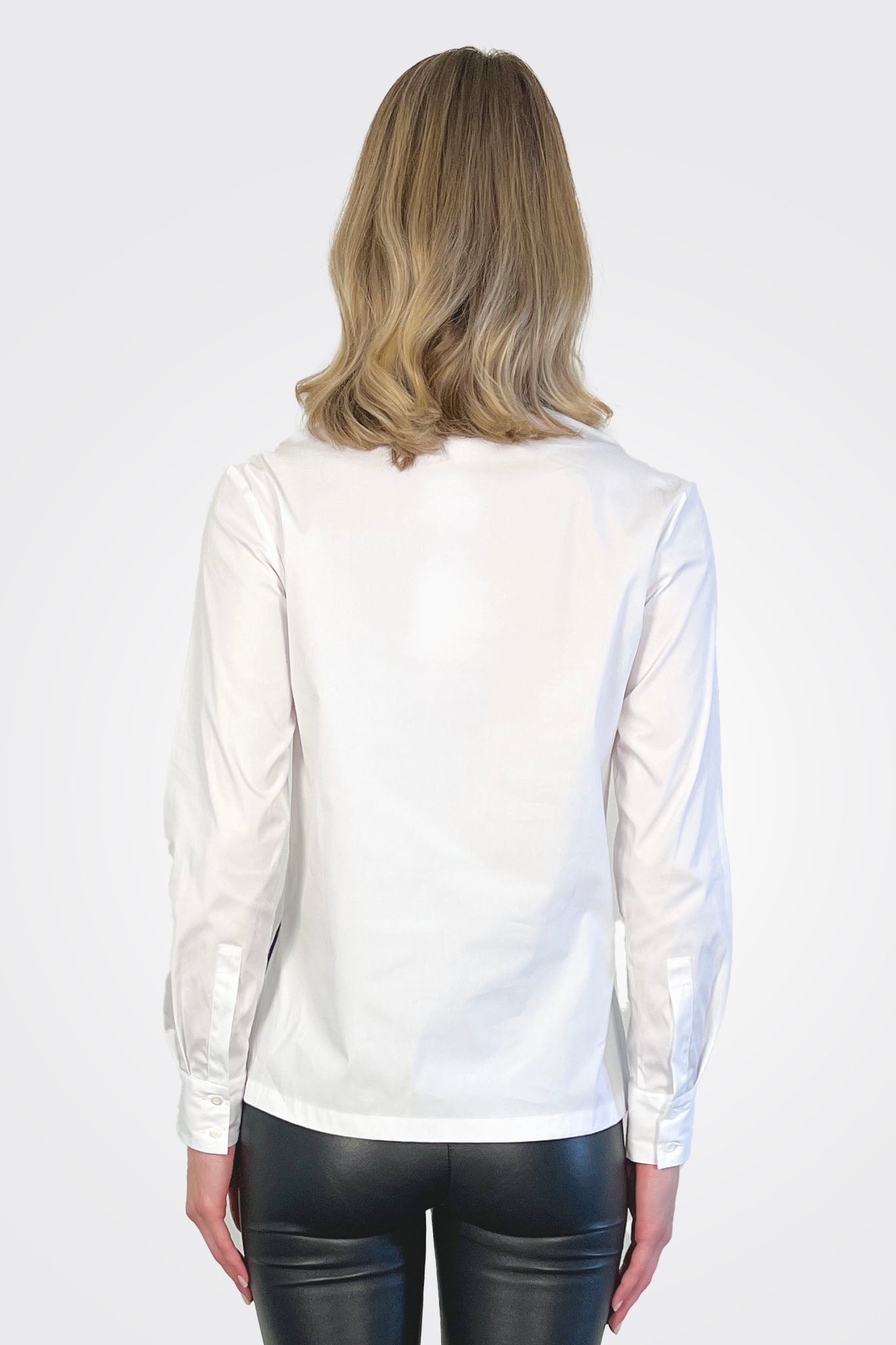 Beaded Shoulder Detail Shirt - White by Peserico — view 3