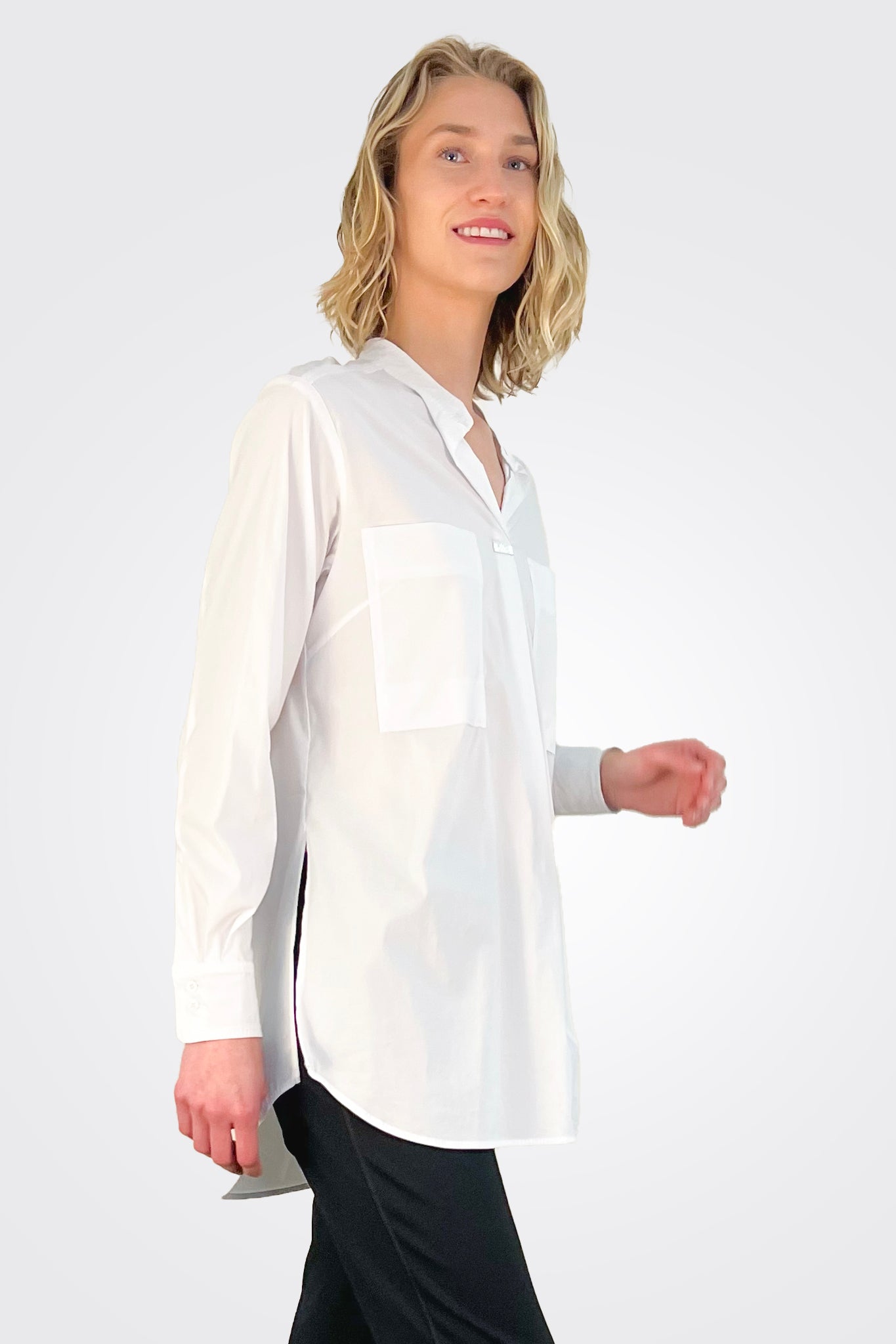 Double Pocket Blouse - White by Beate Heymann — alternate view