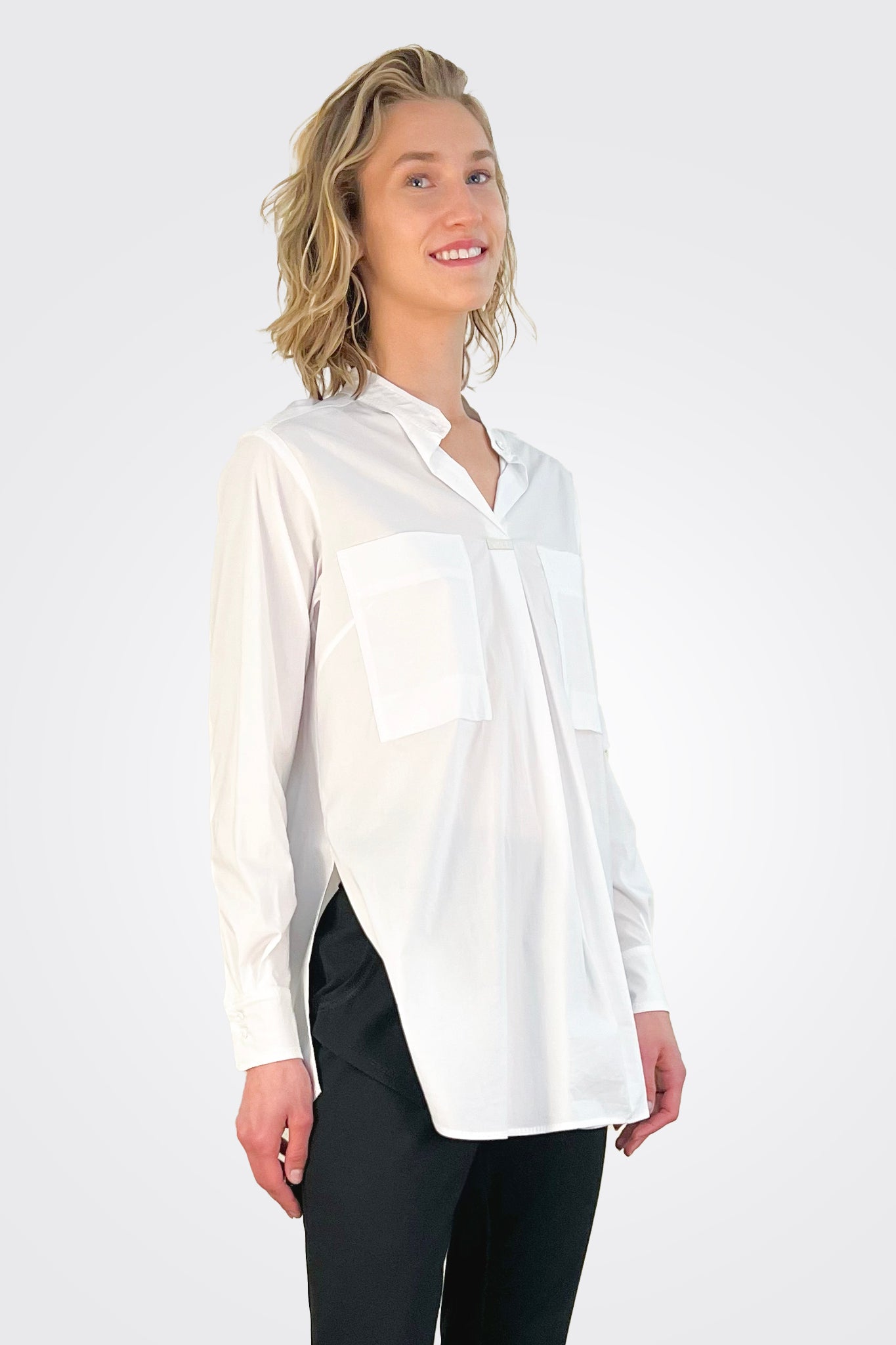 Double Pocket Blouse - White by Beate Heymann — view 3