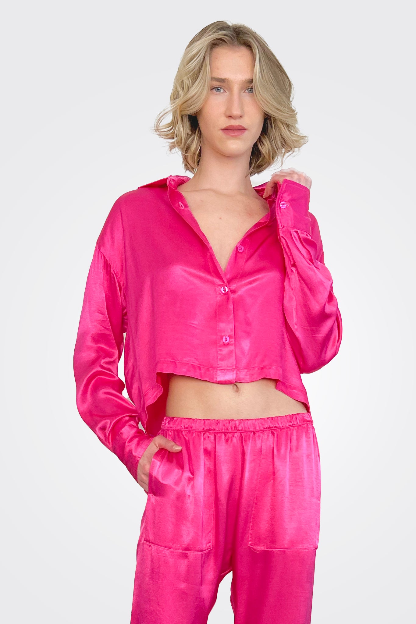 Billie Boxy Vintage Satin Shirt - Shock by Pharaoh | 25 South Boutiques