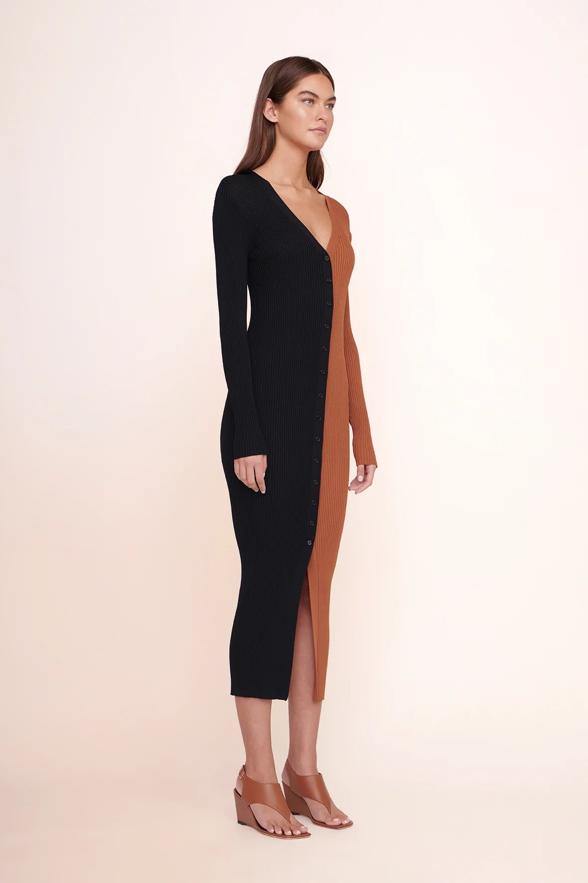 Shoko Sweater - Tan / Black by STAUD — view 3