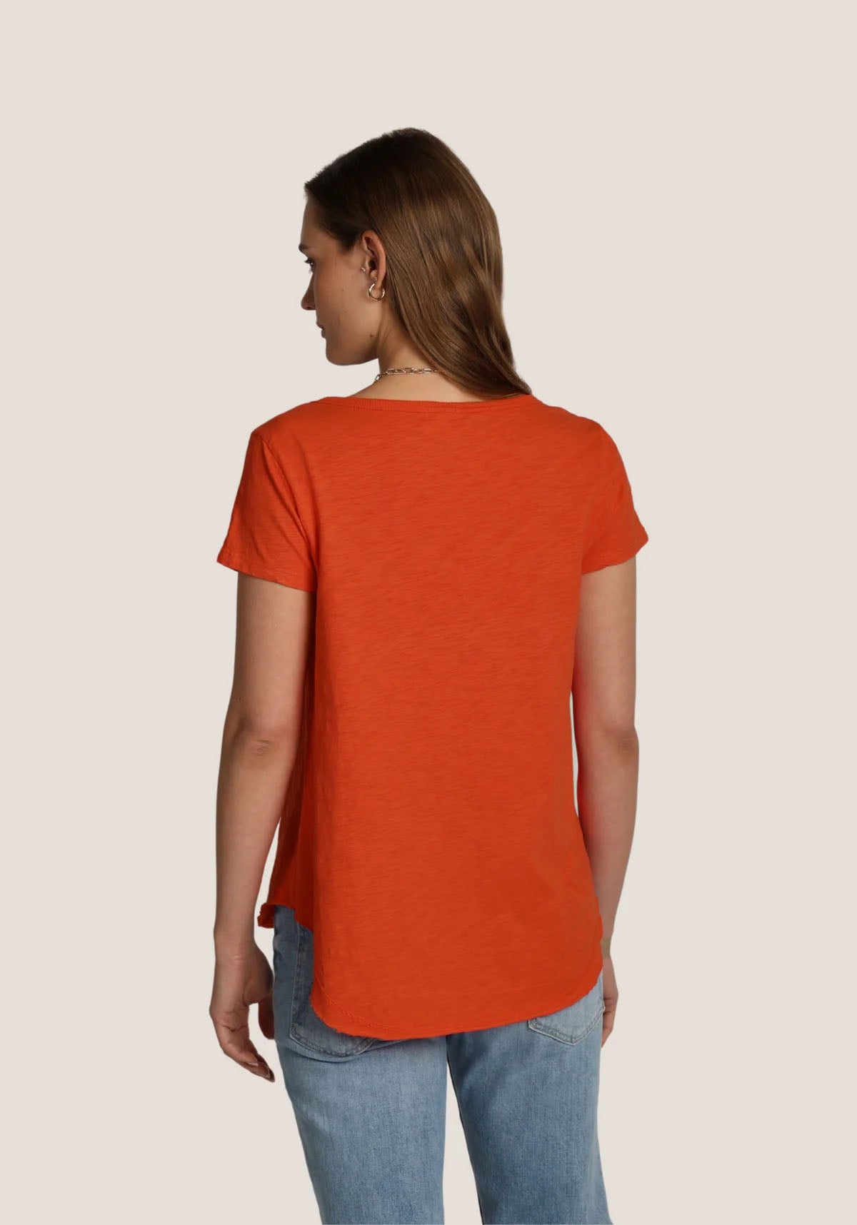 Short Sleeve Deep V Tee - Sienna by Dylan — view 3