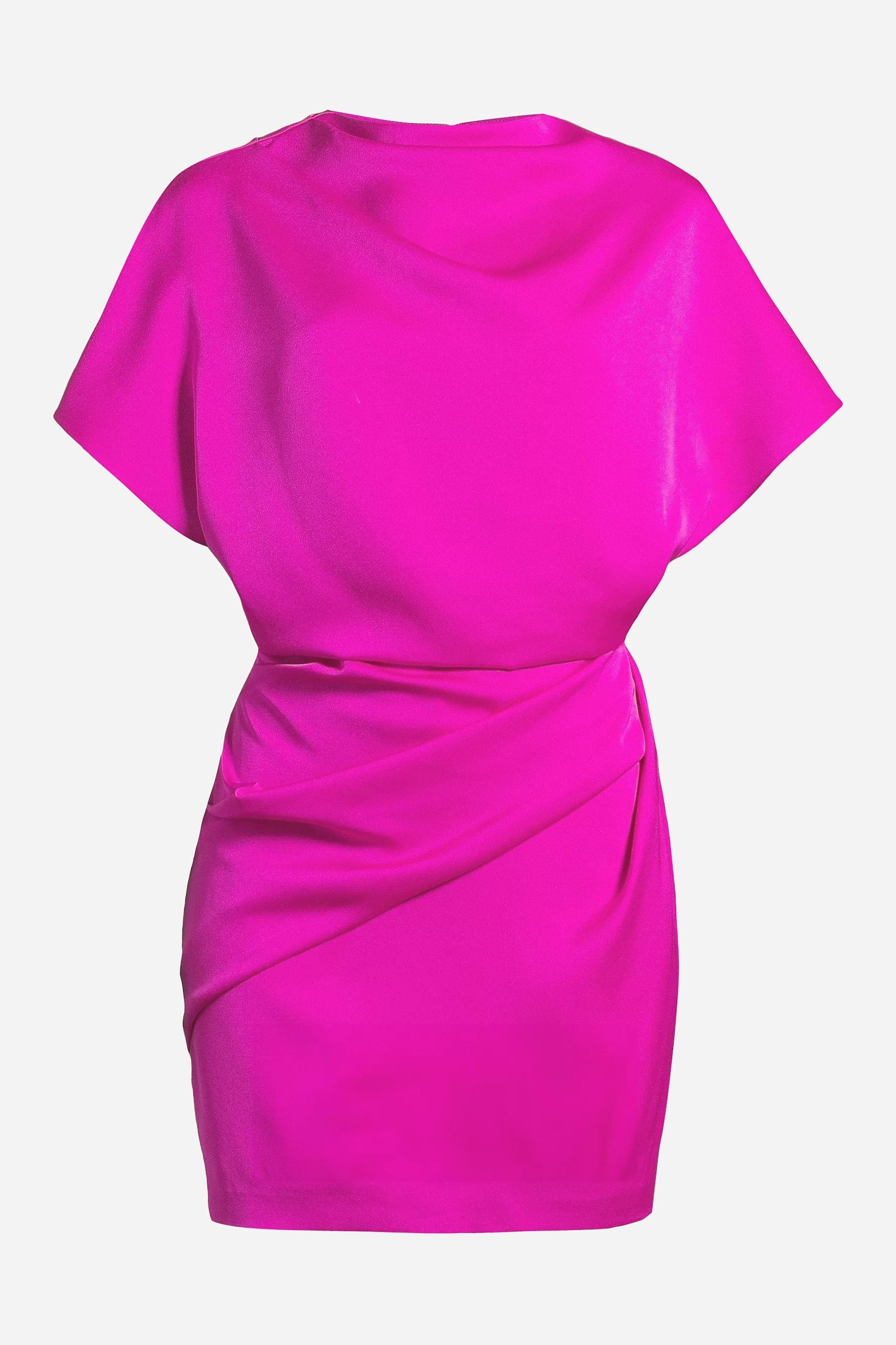 The Sienna Draped Mini Dress - Fuchsia by ONE33 Social — view 4