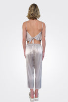 Georgia Vintage Satin Top - Silver by Pharaoh — view 4