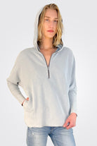 Georgia Zip Tunic Hoodie - Silver Mist by HelloNite | 25 South Boutiques