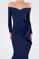 Silveria Long Dress - Blu Notte by Chiara Boni — alternate view