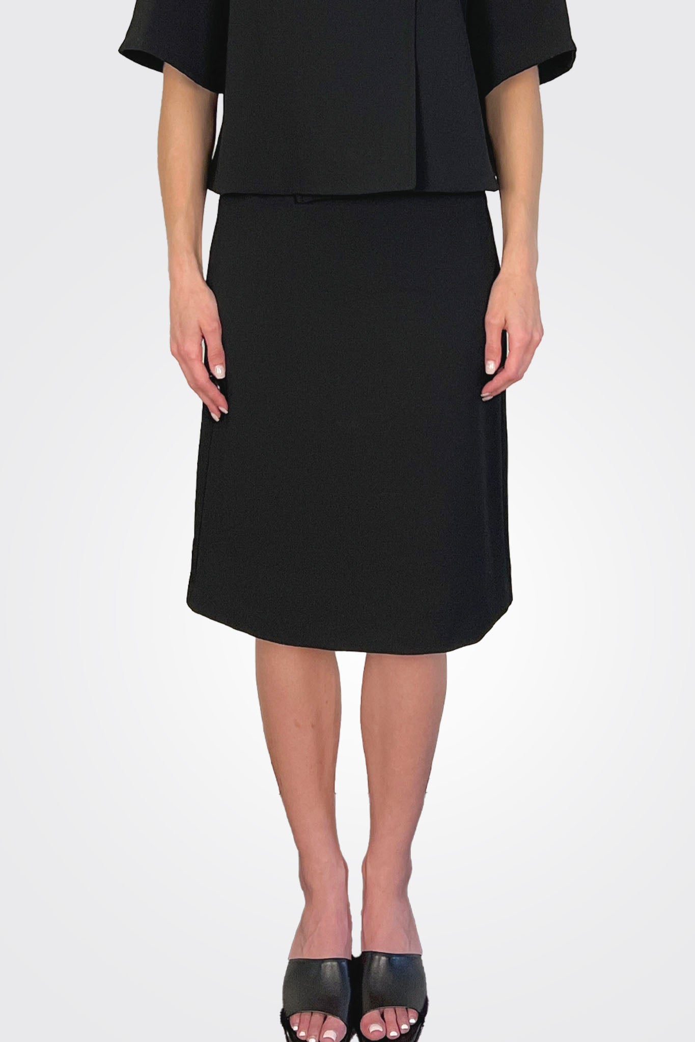 Knee Length Skirt - Black by Liviana Conti — alternate view